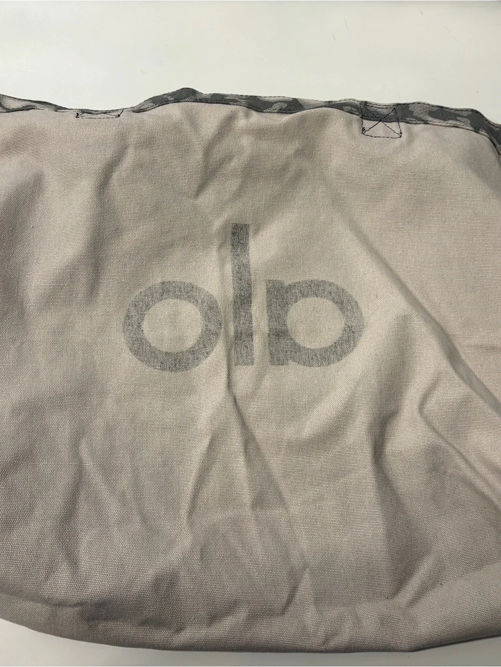 ALO Yoga Grey and Cream Tie-Dye Canvas Tote